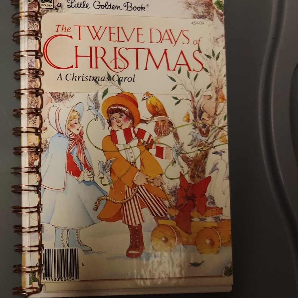 Repurposed Little Golden Book/Journal (The Twelve Days Of Christmas)
